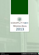 Portada memoria anual 2013 de la Fundación COMPUTAEX
